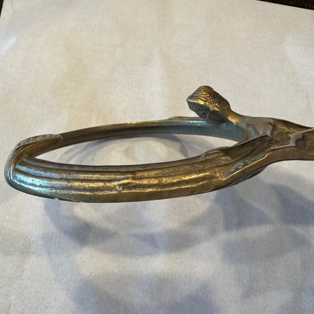 Vintage Antique Brass Hand Mirror Frame Art Nouveau Female Figure Vanity Deco - Picture 7 of 12